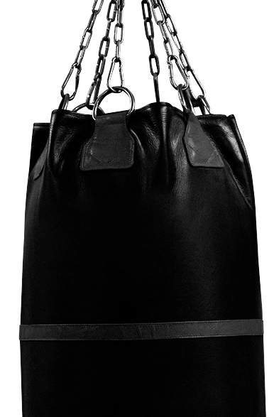 A black heavy bag