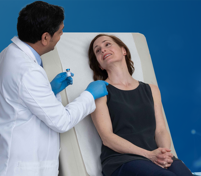 doctor administering XEOMIN on sitting patient