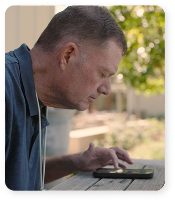 mike on his phone